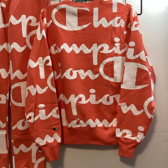 Champion Sweatshirt Vintage Reverse Weave & Pants Orange Size M SKU # 58806 - Picture 5 of 12